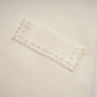 Donatienne white faux-pearl knitted maxi dress