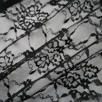 Louise black floral-lace vest & dress matching set