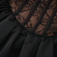Louise black floral-lace vest & dress matching set
