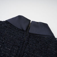 Josette blue peplum-waist panelled maxi dress
