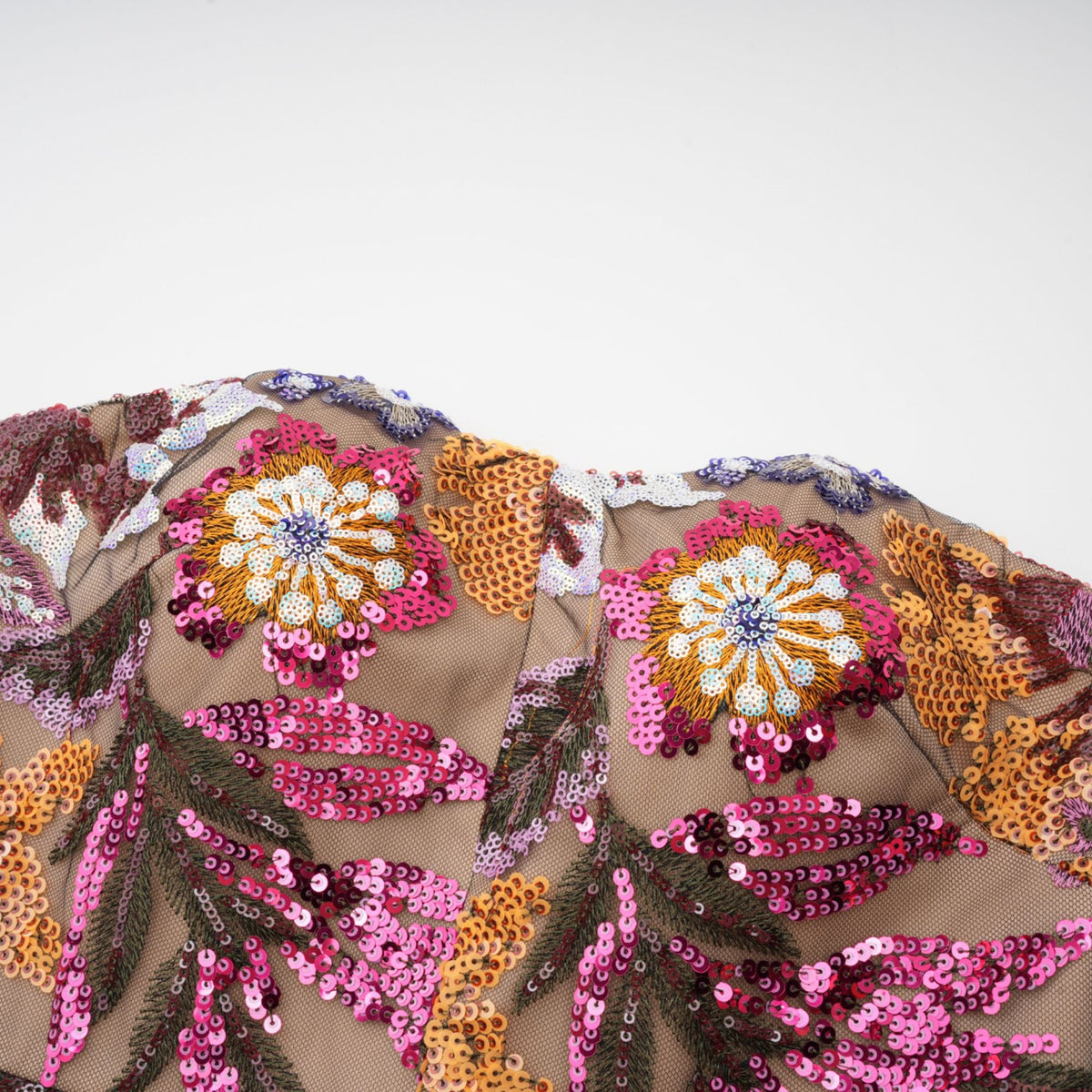 Thérèse sequin-embellished embroidered floral colorful midi dress