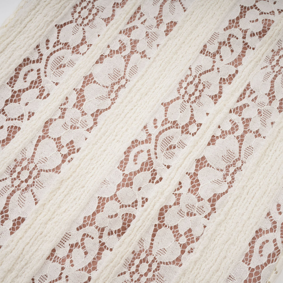 Émeline floral lace flared-cuff maxi dress in Neutrals