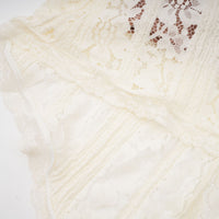 Émeline floral lace train-design maxi dress in Neutrals