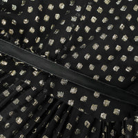 Aloïse Black Polka Dot Pleated Midi Dress