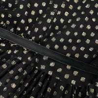 Aloïse Black Polka Dot Pleated Midi Dress