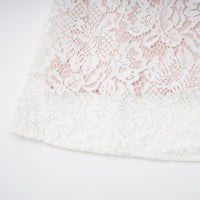 Marzia White Ribbon Detail Floral Lace Maxi Dress