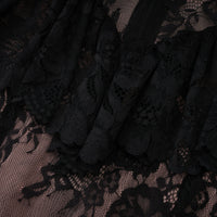 Roxane black floral-lace ruffled maxi dress