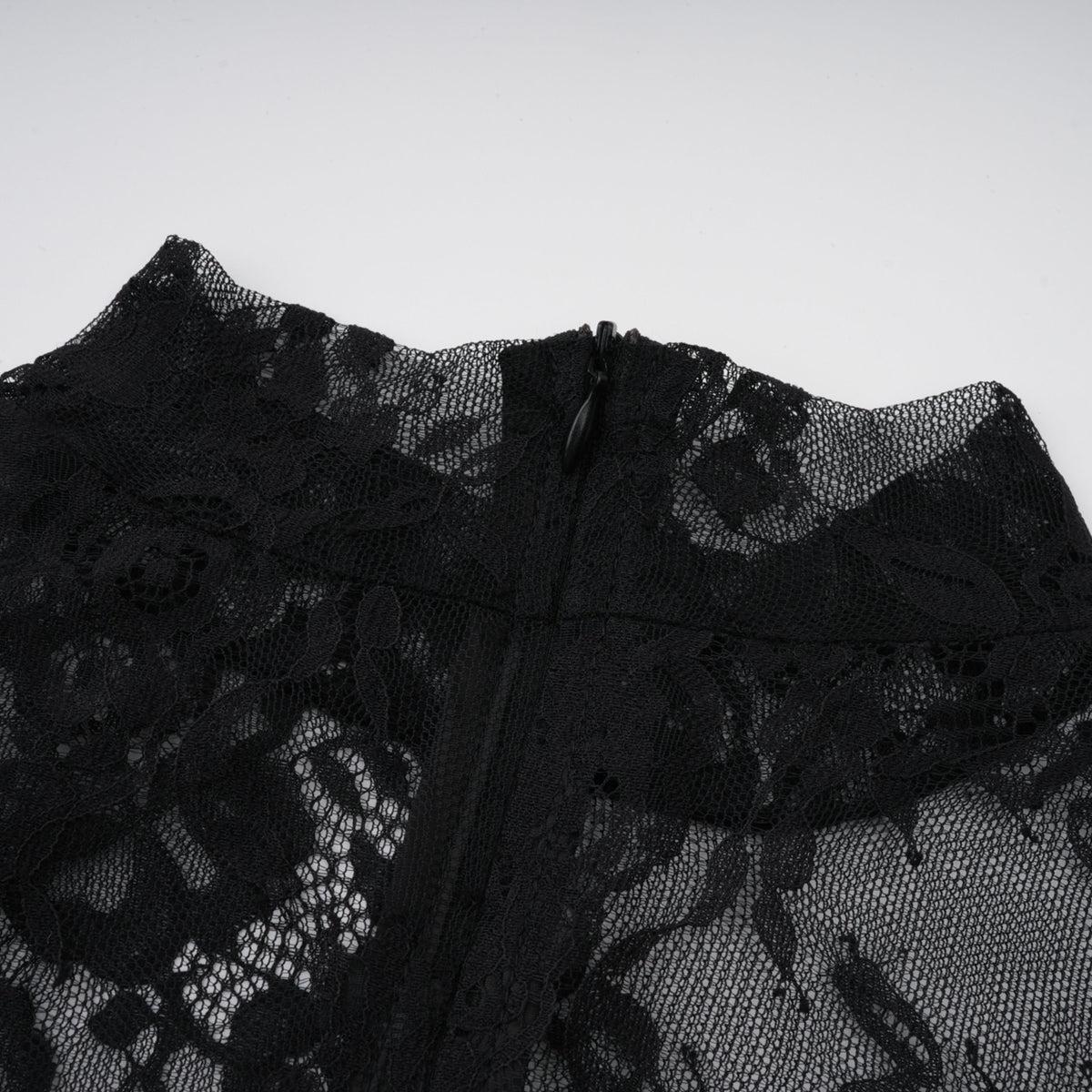 Roxane black floral-lace ruffled maxi dress