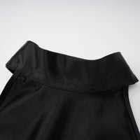 Ginevra black halterneck faux-pearl satin maxi dress