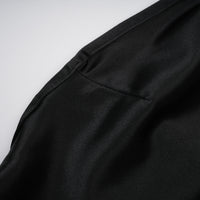 Ginevra black halterneck faux-pearl satin maxi dress