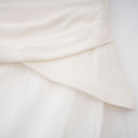 Lark White Tulle Panel Knit Midi Dress