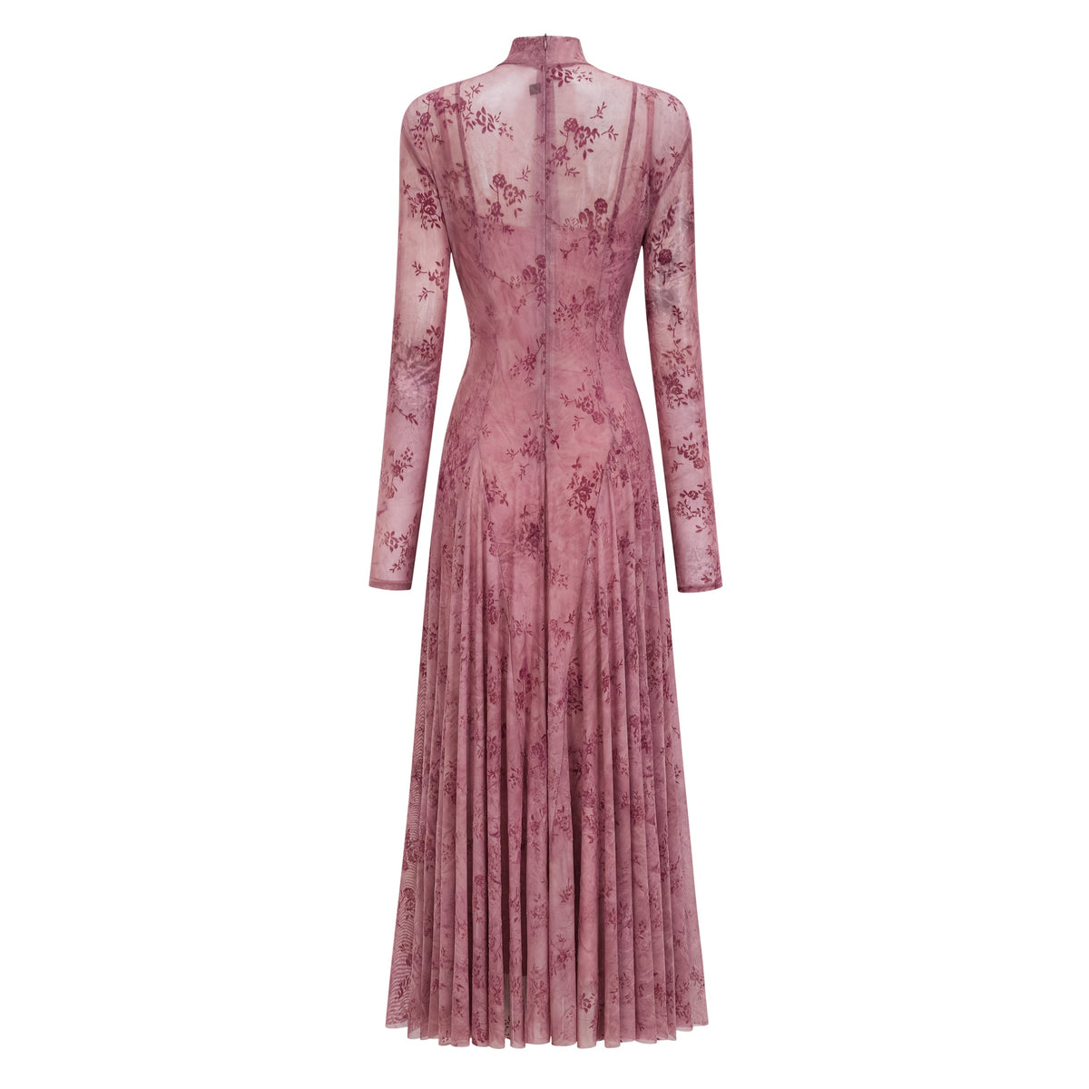 Ariadne Pink Flocked Tulle Maxi Dress