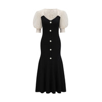 Noa lace-trimmed knit midi dress