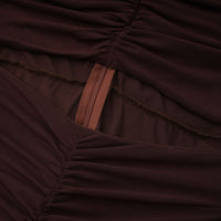 Bruna Cut-Out Ruched Mesh Maxi Dress