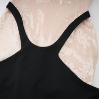 Uranie black panelled sequined corset maxi dress