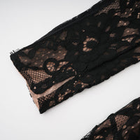 Kenza Black Cut Out Floral Lace Maxi Dress