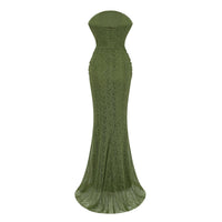 Franziska Green Embellished Corset Maxi Dress (Without Gloves)