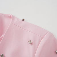 Valéria Pink Crystal Embellished Jacket & Dress Set