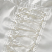 Zenina White Ruched Ribbon Detail Mini Dress