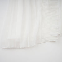 Doux White Ruffled Trim Pleated Midi Dress