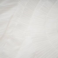 Doux White Ruffled Trim Pleated Midi Dress