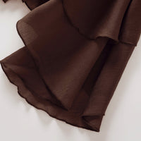 Annabelle Brown Cutout Ruffled Mini Dress