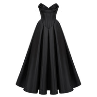 Ivana Black Corset Bodice Maxi Gown