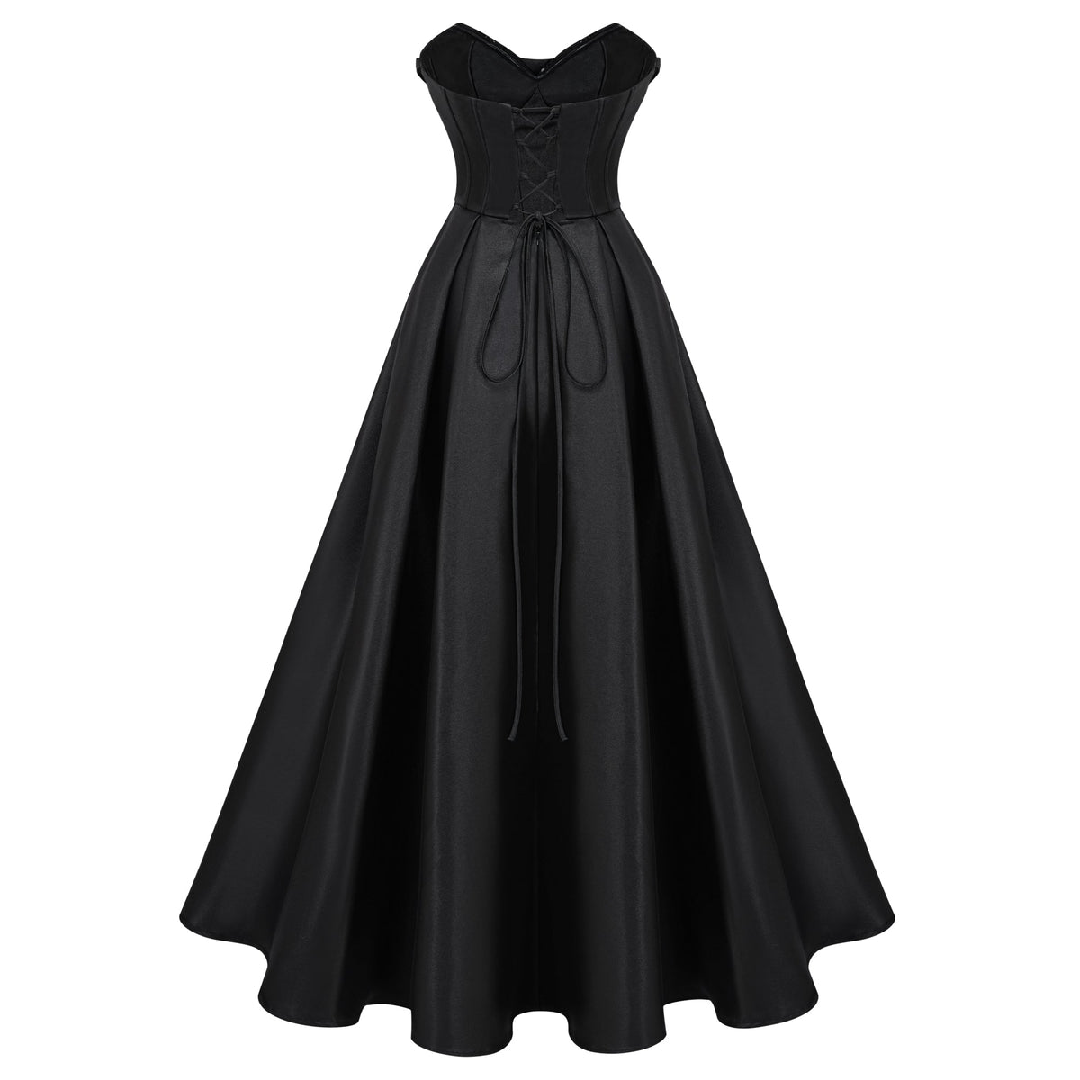 Ivana Black Corset Bodice Maxi Gown