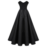 Ivana Black Corset Bodice Maxi Gown