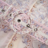 Fabienne Neutral Floral Print Mini Dress