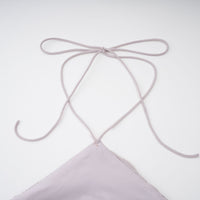 Doux Purple Ruffled Trim Pleated Mini Dress
