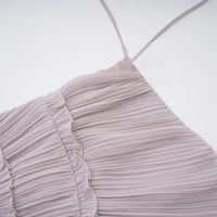 Doux Purple Ruffled Trim Pleated Mini Dress