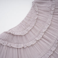 Doux Purple Ruffled Trim Pleated Mini Dress