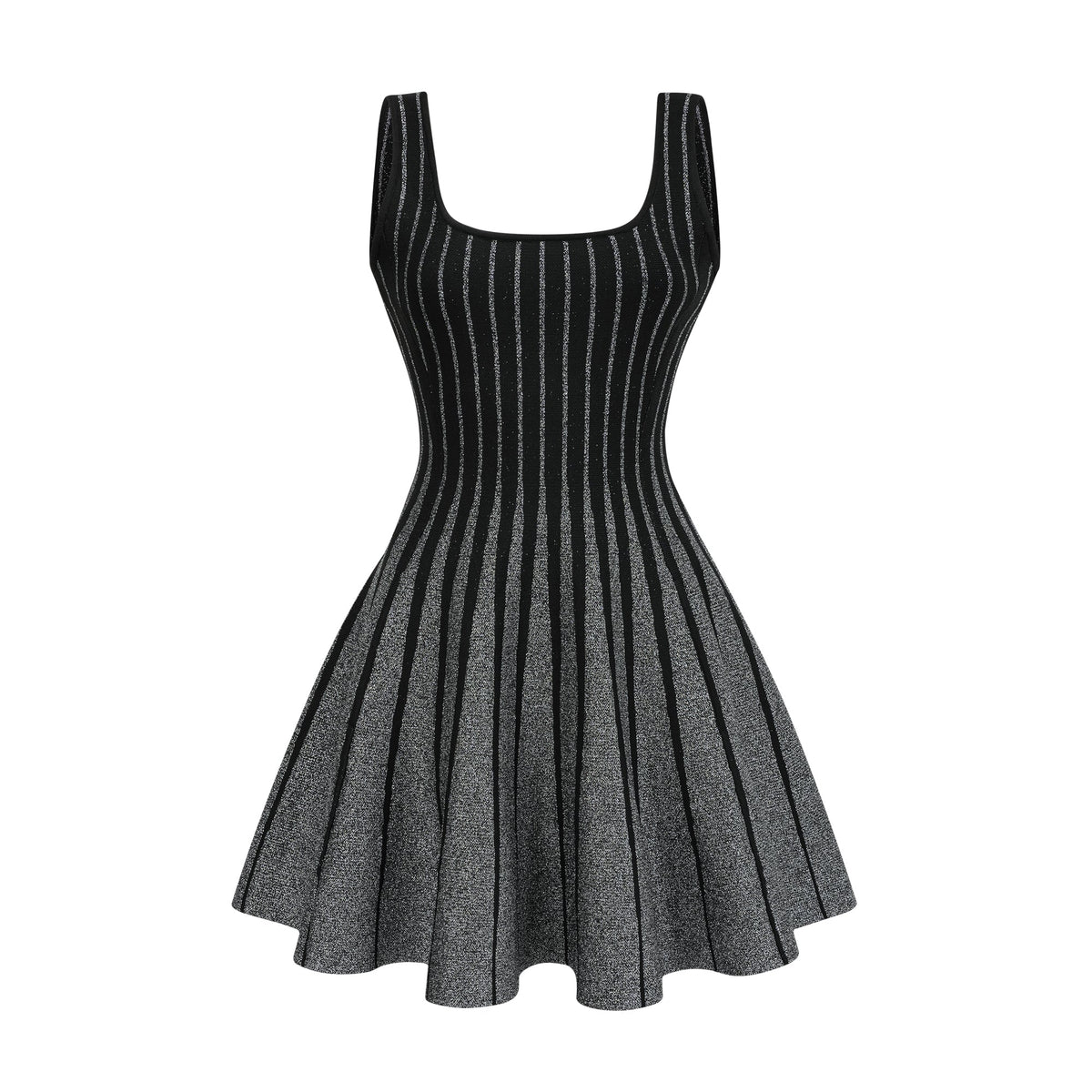 Anouk black glittered flared mini dress
