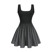 Anouk black glittered flared mini dress
