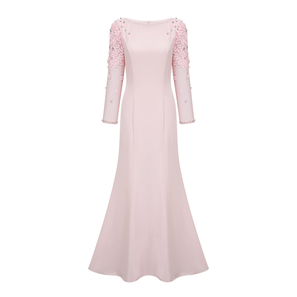 Gunnel Pink Flared Embellished Maxi Gown