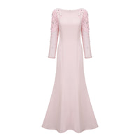 Gunnel Pink Flared Embellished Maxi Gown