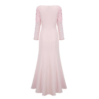 Gunnel Pink Flared Embellished Maxi Gown
