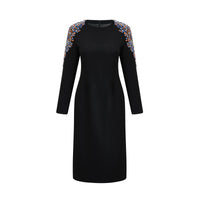 Maëlys black crystal-embellished midi dress