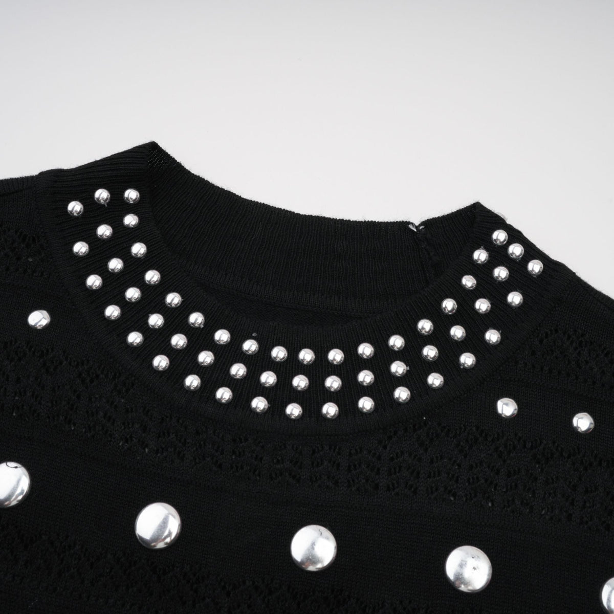 Chloé studded crochet-knit maxi dress in Black