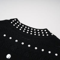Chloé studded crochet-knit maxi dress in Black