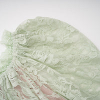 Alexis Sage Green Semi-Sheer Floral Lace Mini Dress