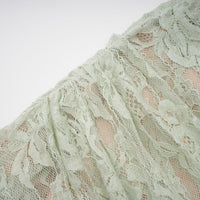 Alexis Sage Green Semi-Sheer Floral Lace Mini Dress