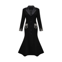 Diane black embellished maxi blazer dress
