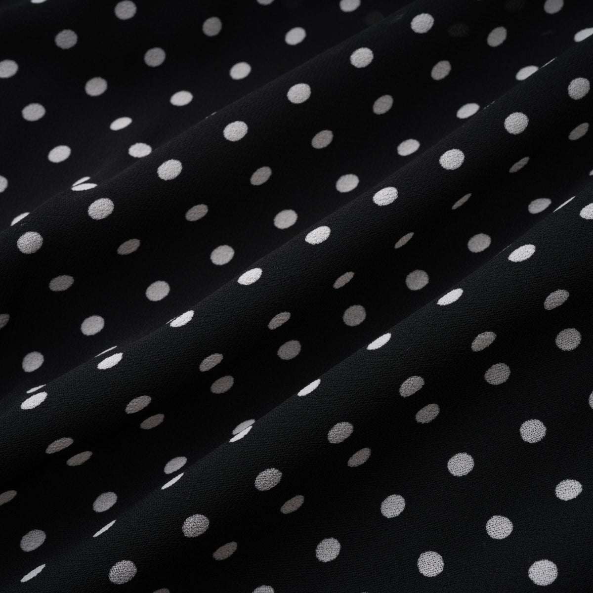 Coraline black polka-dot ruffled midi dress
