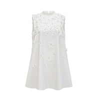 Genevieve faux-flower mini dress