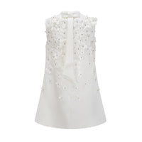 Genevieve faux-flower mini dress