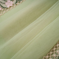 Eleni Green Tulle Panel Floral Midi Dress