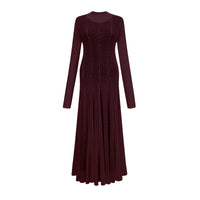 Athena wavy-pattern lace maxi dress in Red