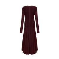 Athena wavy-pattern lace maxi dress in Red